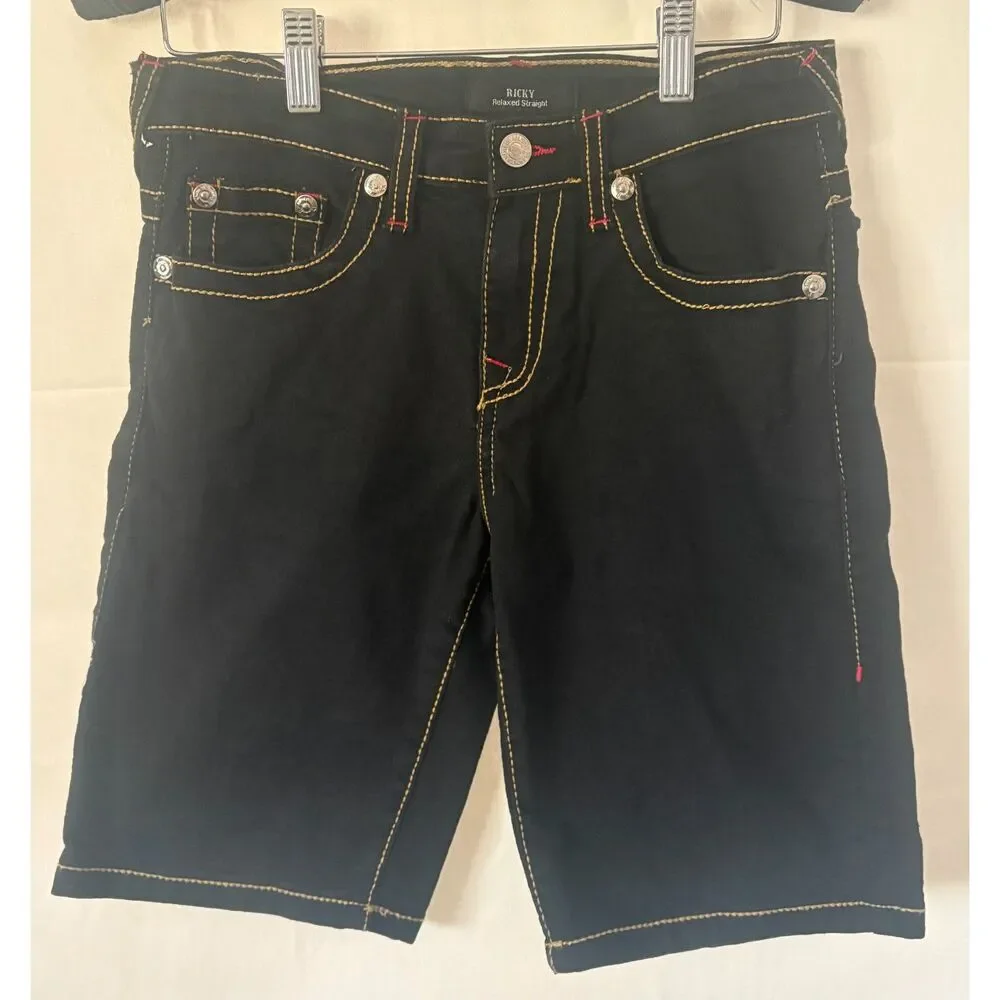 True Religion Ricky Relaxed Straight Denim Shorts